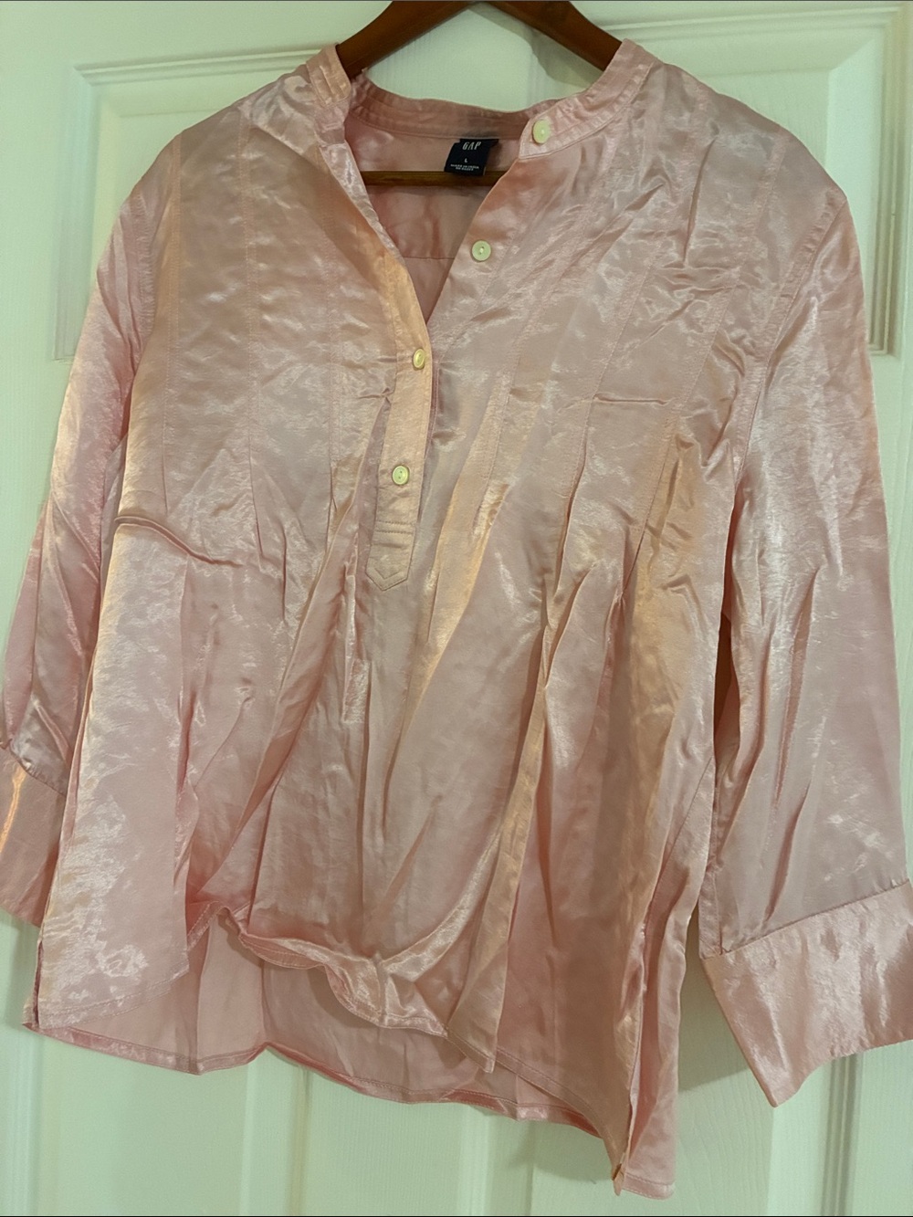 H&M Light Pink Satin Tunic Top